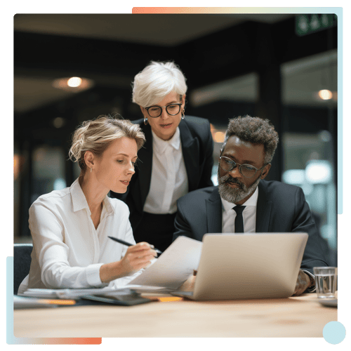 Experienced team members in a discussion